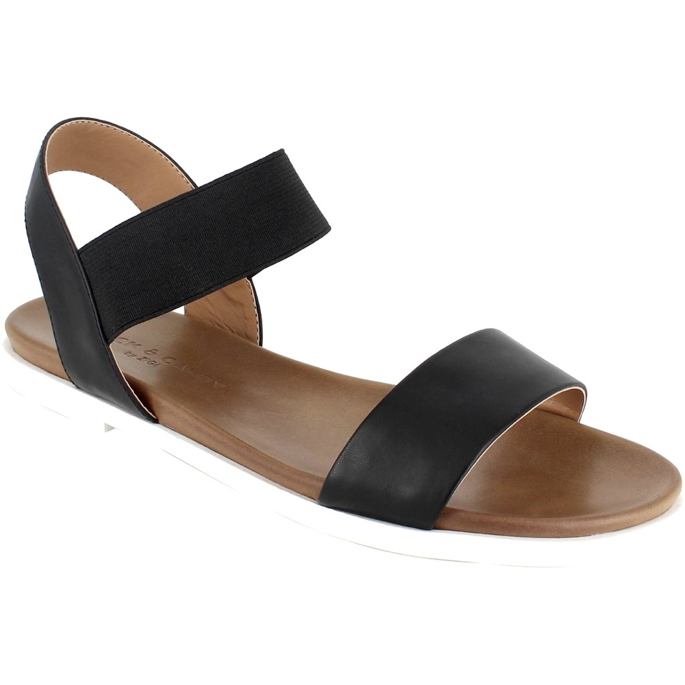 ROCK & CANDY The Cathey black flats sandals Size 6 NWOB